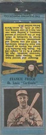 1934 Diamond Matchbooks (U1) #NNO Frankie Frisch Front