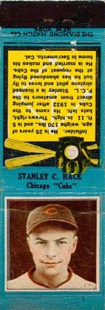 1934 Diamond Matchbooks (U1) #NNO Stanley C. Hack Front