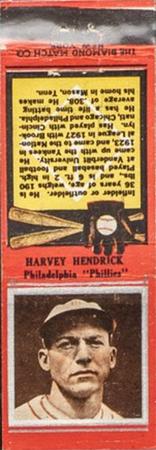 1934 Diamond Matchbooks (U1) #NNO Harvey Hendrick Front