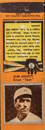 1934 Diamond Matchbooks (U1) #NNO Elon Hogsett Front