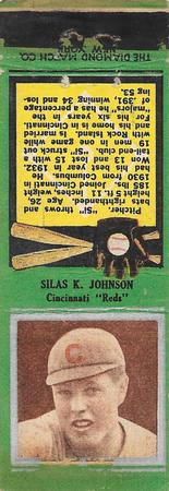 1934 Diamond Matchbooks (U1) #NNO Silas K. Johnson Front