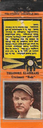1934 Diamond Matchbooks (U1) #NNO Theodore Kleinhans Front