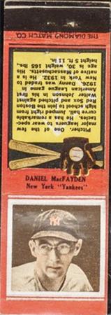 1934 Diamond Matchbooks (U1) #NNO Daniel MacFayden Front