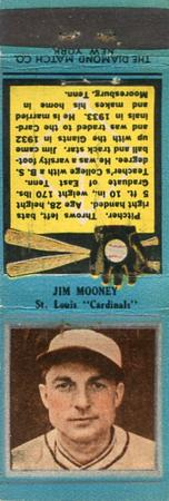 1934 Diamond Matchbooks (U1) #NNO Jim Mooney Front