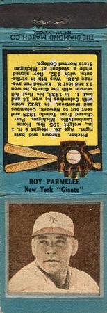 1934 Diamond Matchbooks (U1) #NNO Roy Parmalee Front