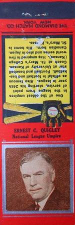 1934 Diamond Matchbooks (U1) #NNO Ernest C. Quigley Front