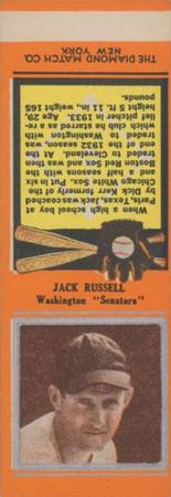 1934 Diamond Matchbooks (U1) #NNO Jack Russell Front