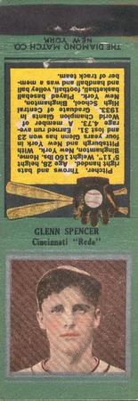 1934 Diamond Matchbooks (U1) #NNO Glenn Spencer Front