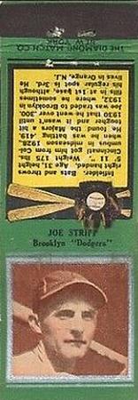 1934 Diamond Matchbooks (U1) #NNO Joe Stripp Front