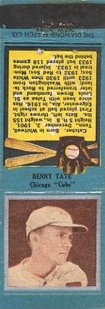 1934 Diamond Matchbooks (U1) #NNO Benny Tate Front