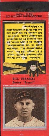 1934 Diamond Matchbooks (U1) #NNO Bill Urbanski Front