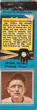 1934 Diamond Matchbooks (U1) #NNO Arthur Veltman Front