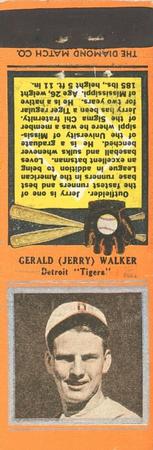 1934 Diamond Matchbooks (U1) #NNO Gerald (Jerry) Walker Front