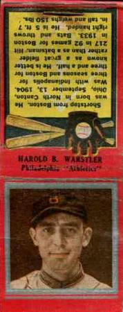 1934 Diamond Matchbooks (U1) #NNO Harold B. Warstler Front