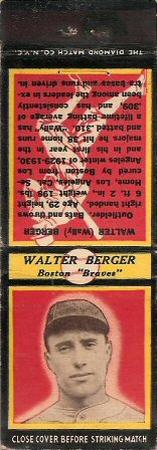 1935 Diamond Matchbooks (U2) #NNO Walter Berger Front