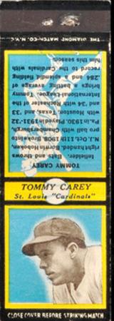 1935 Diamond Matchbooks (U2) #NNO Tommy Carey Front