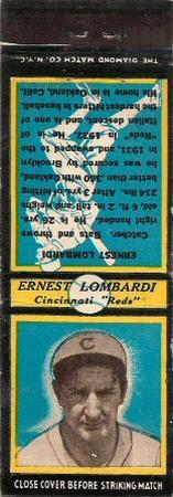 1935 Diamond Matchbooks (U2) #NNO Ernie Lombardi Front