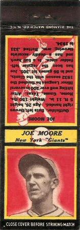 1935 Diamond Matchbooks (U2) #NNO Joe Moore Front