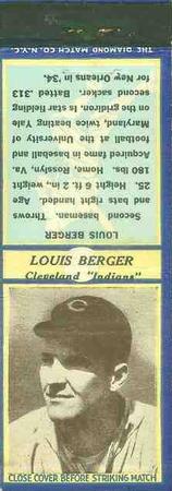 1935-36 Diamond Matchbooks (U3-1) #NNO Louis Berger Front