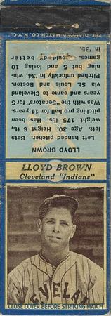 1935-36 Diamond Matchbooks (U3-1) #NNO Lloyd Brown Front