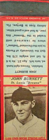 1935-36 Diamond Matchbooks (U3-1) #NNO John Burnett Front