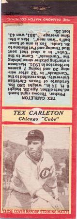 1935-36 Diamond Matchbooks (U3-1) #NNO Tex Carleton Front