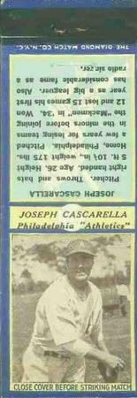 1935-36 Diamond Matchbooks (U3-1) #NNO Joseph Cascarella Front