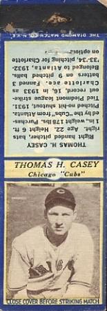1935-36 Diamond Matchbooks (U3-1) #NNO Thomas H. Casey Front