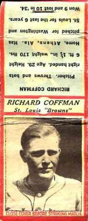 1935-36 Diamond Matchbooks (U3-1) #NNO Richard Coffman Front