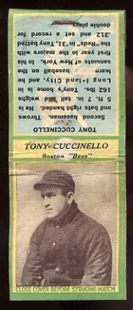 1935-36 Diamond Matchbooks (U3-1) #NNO Tony Cuccinello Front
