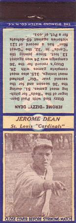 1935-36 Diamond Matchbooks (U3-1) #NNO Jerome Dean Front