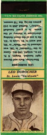 1935-36 Diamond Matchbooks (U3-1) #NNO Leo Durocher Front