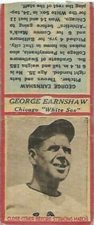 1935-36 Diamond Matchbooks (U3-1) #NNO George Earnshaw Front