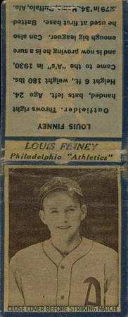 1935-36 Diamond Matchbooks (U3-1) #NNO Louis Finney Front