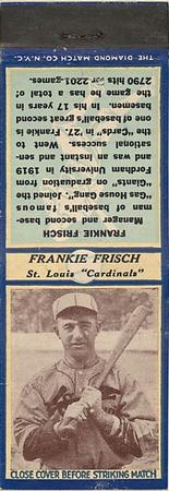 1935-36 Diamond Matchbooks (U3-1) #NNO Frankie Frisch Front