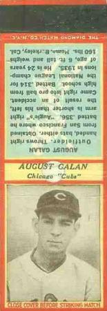 1935-36 Diamond Matchbooks (U3-1) #NNO August Galan Front