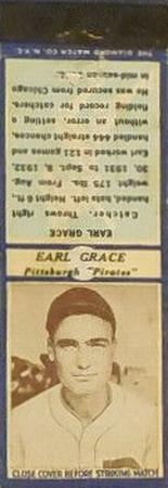 1935-36 Diamond Matchbooks (U3-1) #NNO Earl Grace Front
