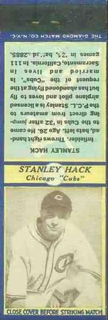 1935-36 Diamond Matchbooks (U3-1) #NNO Stanley Hack Front