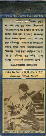1935-36 Diamond Matchbooks (U3-1) #NNO George Hockette Front
