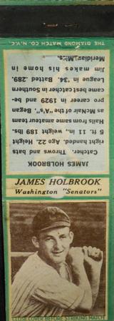 1935-36 Diamond Matchbooks (U3-1) #NNO James Holbrook Front