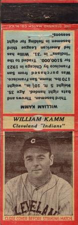 1935-36 Diamond Matchbooks (U3-1) #NNO William Kamm Front