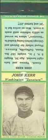 1935-36 Diamond Matchbooks (U3-1) #NNO John Kerr Front