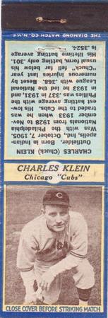 1935-36 Diamond Matchbooks (U3-1) #NNO Charles Klein Front