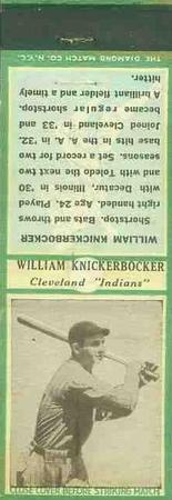 1935-36 Diamond Matchbooks (U3-1) #NNO William Knickerbocker (1936 Issue) Front