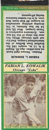 1935-36 Diamond Matchbooks (U3-1) #NNO Fabian L. Kowalik Front