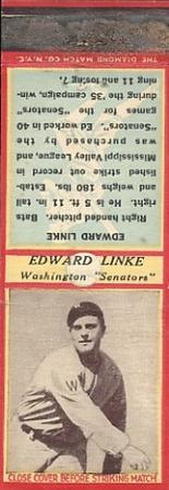 1935-36 Diamond Matchbooks (U3-1) #NNO Edward Linke Front