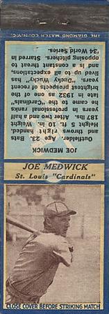 1935-36 Diamond Matchbooks (U3-1) #NNO Joe Medwick Front