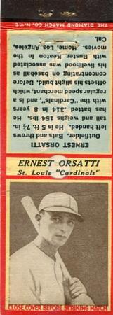 1935-36 Diamond Matchbooks (U3-1) #NNO Ernest Orsatti Front
