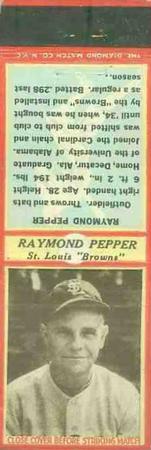 1935-36 Diamond Matchbooks (U3-1) #NNO Raymond Pepper Front
