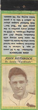1935-36 Diamond Matchbooks (U3-1) #NNO Jack Rothrock Front